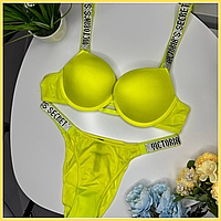 Комплект женский Victoria s Secret Rhinestone Yellow Комплект нижнего белья victoria's secret