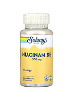 Solaray, никотинамид, niacinamide 500 мг, 100 капсул