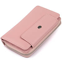 Женский кошелек из кожи на щеколде кошелек ST Leather Розовый Shoper Жіночий гаманець зі шкіри на клямці