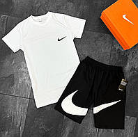 Летний спортивный костюм Футболка + Шорты Nike, качественный мужской комплект для прогулок на лето