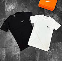 Мужской летний комплект футболок Nike, стильная летняя футболка для парней найк черная и белая