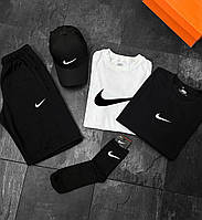 Брендовый мужской костюм Nike с 2 футболками кепкой и носками, летний комплект одежды для парней