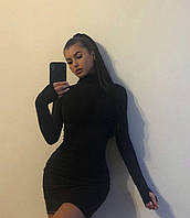 Сдержанное и сексуальное мини платье черный-RudSale