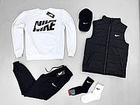 Топовый мужской комплект Nike 5в1, спортивный костюм + жилетка + кепка + носки, выгодное предложение