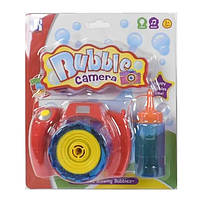Фотоаппарат для мыльных пузырей детский с баночкой мыльного раствора Красный