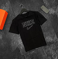 Мужская черная футболка Nike, стильная летняя футболка найк из хлопка