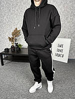 Черный мужской утепленный спортивный костюм.5-780