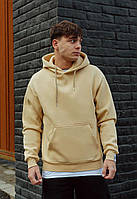 Худи бежевое мужское с капюшоном худые для мужчины Staff beige basic oversize fleece Shoper Худі бежеве