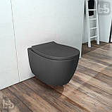 Унітаз DiMarco DAMA di VENEZIA підвісний безобідковий matt antracite DM2I001MA, фото 5