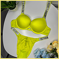 Комплект женский Victoria s Secret Rhinestone Yellow Комплект нижнего белья victoria's secret L