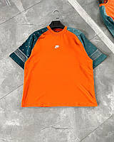 Унисекс оранжевая футболка с логотипом найк для девушки и парня. Shoper Унісекс футболка оранжева з логотипом