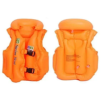 Детский надувной спасательный жилет, защитный спасательный жилет От 3 до 10 лет Swim ring оранжевый