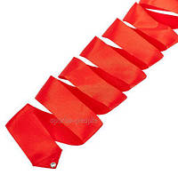 Лента гимнастическая, с палочкой и карабином (с колпачком), L=6 м, разн. цвета. красный