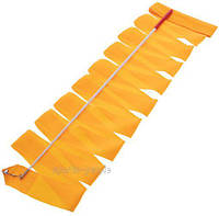 Лента гимнастическая, с палочкой и карабином (с колпачком), L=6 м, разн. цвета. оранжевый