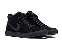 Зимові шкіряні ботинки Nike чорні.