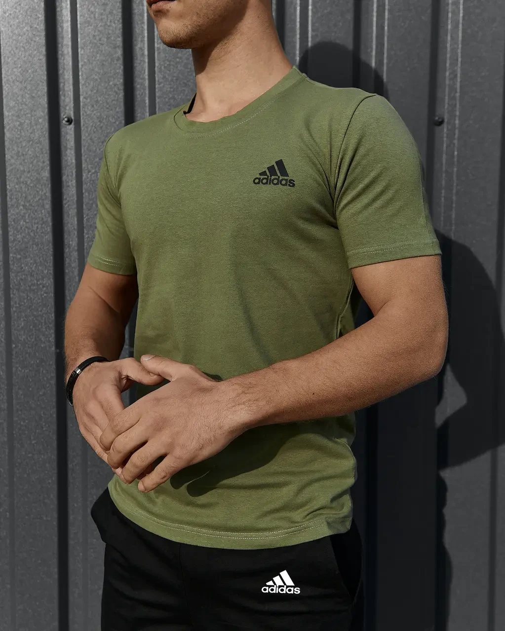 Чоловічі футболки та майки Adidas хакі, Турецькі чоловічі футболки друк, Модна футболка Адідас