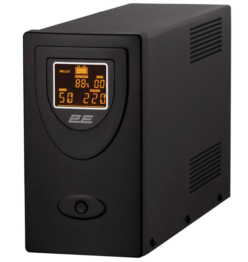 Лінійно-інтерактивне ДБЖ 2E DD2000, 2000 VA / 1200 W, LCD, USB, 2XSCHUKO (2E-DD2000)