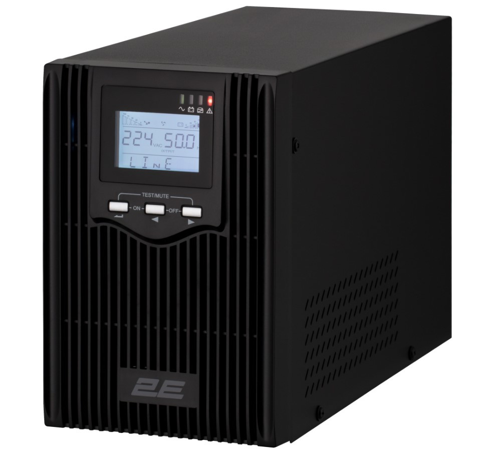 Лінійно-інтерактивне ДБЖ 2E PS1000L, 1000VA/800W, на зовнішні АКБ 2*12В, 2xSchuko+1xC13 2E-PS1000L
