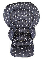 Чохол DavLu до стільчика для годування Сhicco Polly Progres 5, Relax Фламінго на темно-синьому (000154)