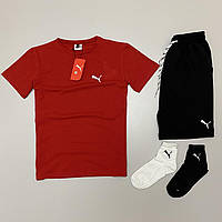 Летний спортивный костюм пума футболка и шорты носки с подарком Shoper Літній спортивний костюм пума футболка