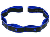 Эспандер-лента для растяжки, гимнастики, фитнеса, MS 2238-1, размер 90*4 см, разн. цвета чёрный с синим