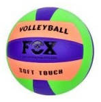 М'яч волейбольний FOX Soft Touch, склеєний, PU, мікрофібра, різн. кольори фіолетовий із жовтогарячим і зеленим