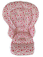 Чохол DavLu до стільчика для годування Сhicco Polly Progres 5, Relax Малинові зірочки на молочному (000156)