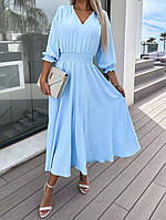 Летнее красивое платье длина миди Ткань Креп Жатка Турция Размеры 42-44,46-48,50-52