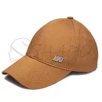 Бейсболка тонкий котон с металлической фурнитурой кепка c регулировкой размера Nike LKT04 Светло-коричневый