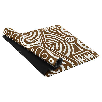 Килимок для йоги замшевий Record 183x61x0,3см двошаровий з фіксуючим ременем у комплекті, фото 1