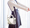 Жіноча сумка через плече з вишивкою квітами, модна та якісна жіноча сумочка екошкіра повсякденна Біла, фото 4
