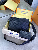 Мессенджер черный Louis Vuitton Duo black c764
