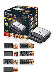 Мультипекар мультимейкер вафельниця, сендвічниця 7в1 2200Вт Zepline ZP-806 зі знімними пластинами
