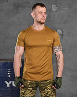 Качественная футболка койот coolmax, армейская футболка для военных зсу цвет койот влагоотводящая oz631