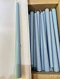 Столова свічка 30см конуса господарська свічка, блакитна, фото 4