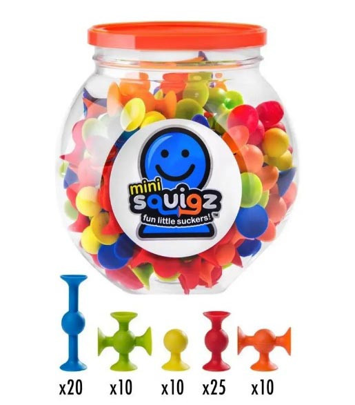 Конструктор на мініприсосках 75 деталей Fat Brain Toys MiniSquigz F107ML