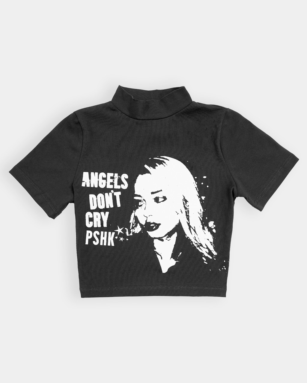 Футболка кроп жіноча OGONPUSHKA Angels чорна