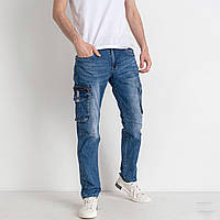 Чоловічі стильні джинси з кишенями, якісний котон, синього кольору, Туреччина, 29-38