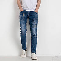 Чоловічі джинси, з кишенями, якісні, стильні в темно-синьому кольорі, 28-38