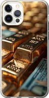 Чехол на iPhone 12 Сияние золота из силикона FCh_0139472