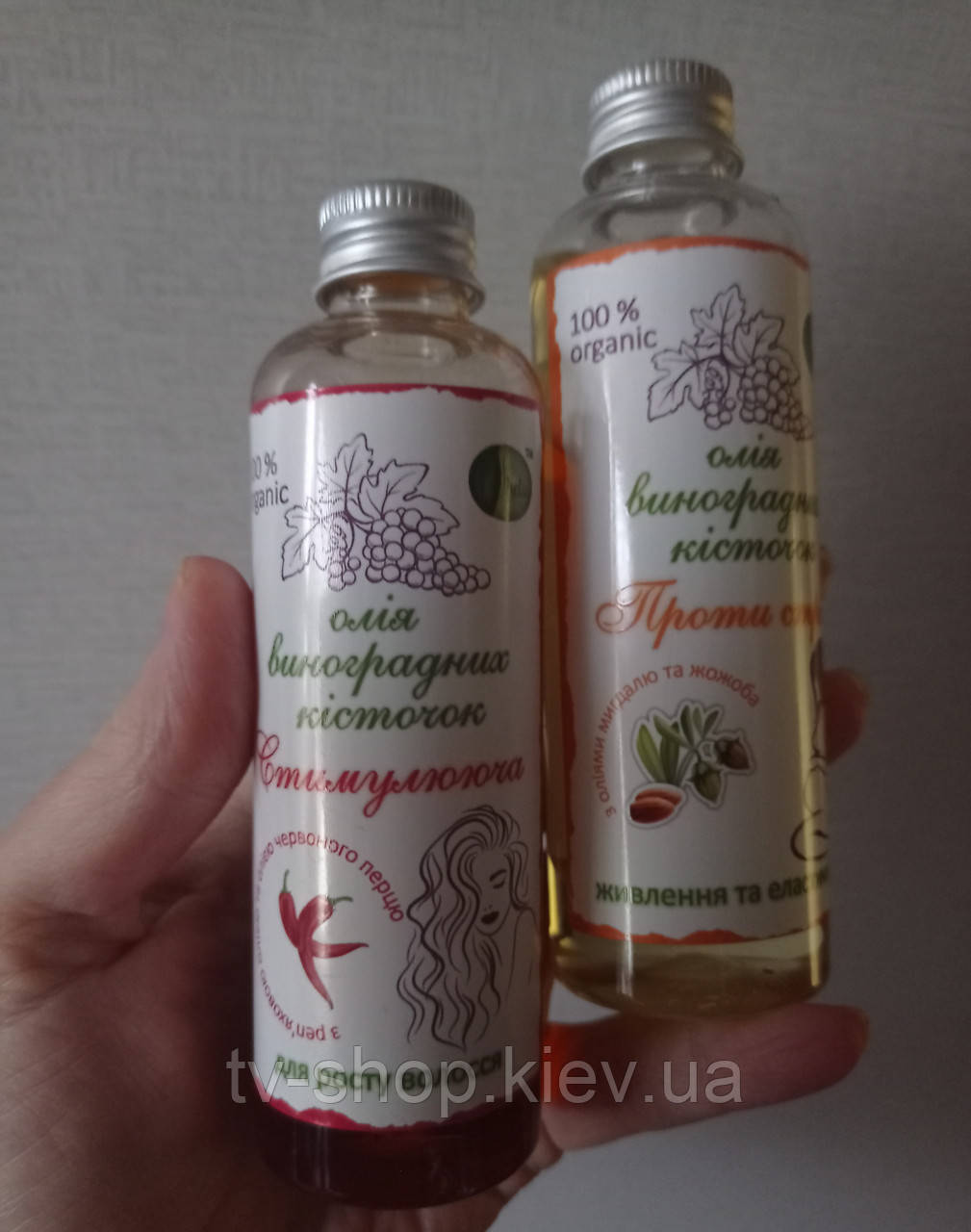 Олія виноградної кісточки, 100 мл (для обличчя, стіла,волос, кігтів,масажу, засмаги), фото 1