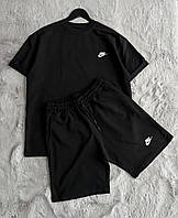 Набор спортивный на лето black nike футболка и шорты мужские найк черного цвета Shoper Комплект спортивний на