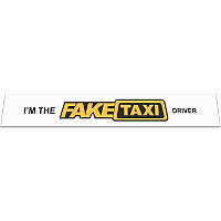 Брызговик на задний бампер с надписью I'm The Fake Taxi Driver (2400X350) белый