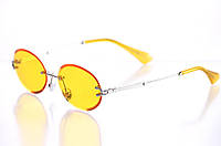Желтые имиджевые очки женские с круглыми желтыми линзами Shoper Жовті Іміджеві окуляри жіночі з круглими