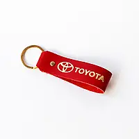 Брелок-петля "Toyota" красный с позолотой