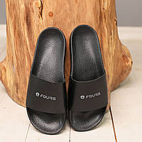Резиновые мужские Шлепанцы черные тапочки для мужчин Konors Shoper Резинові чоловічі Шльопанці чорні тапочки