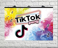 Плакат для фотозоны "TikTok party" 75*120см