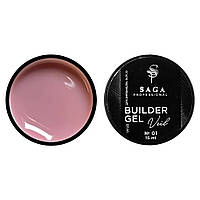 Гель для наращивания ногтей SAGA professional Builder Gel Veil 01 15мл