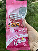 Набор одноразовых станков для бритья BiC Pure 3 Lady Pink, 4 шт.