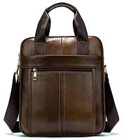 Деловая мужская сумка кожаная Vintage 14789 Коричневая Shoper Ділова чоловіча сумка шкіряна Vintage 14789